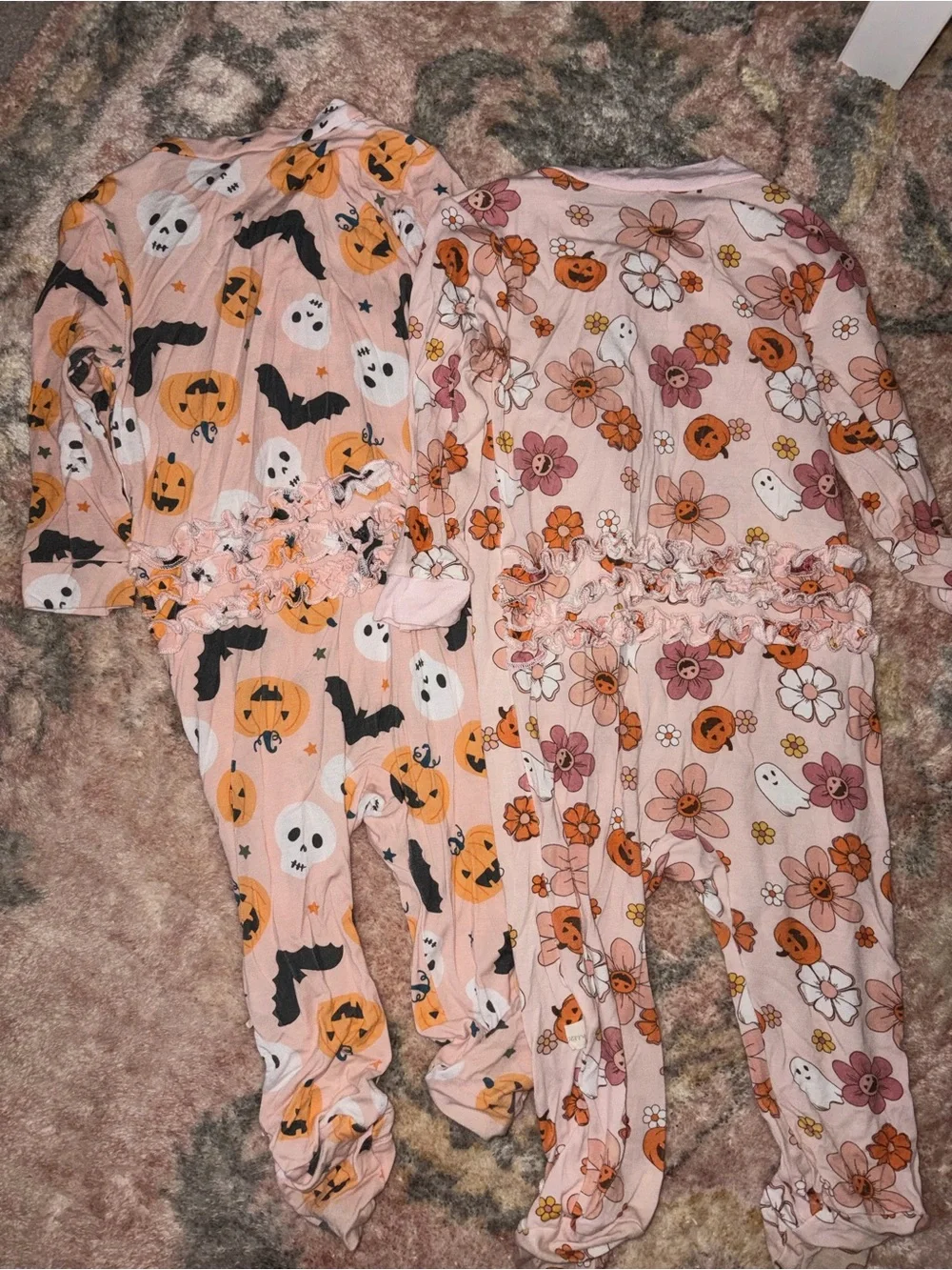 Halloween Themed Baby Footed Pajama Bundle - Pumpkins, Ghosts & Skeletons